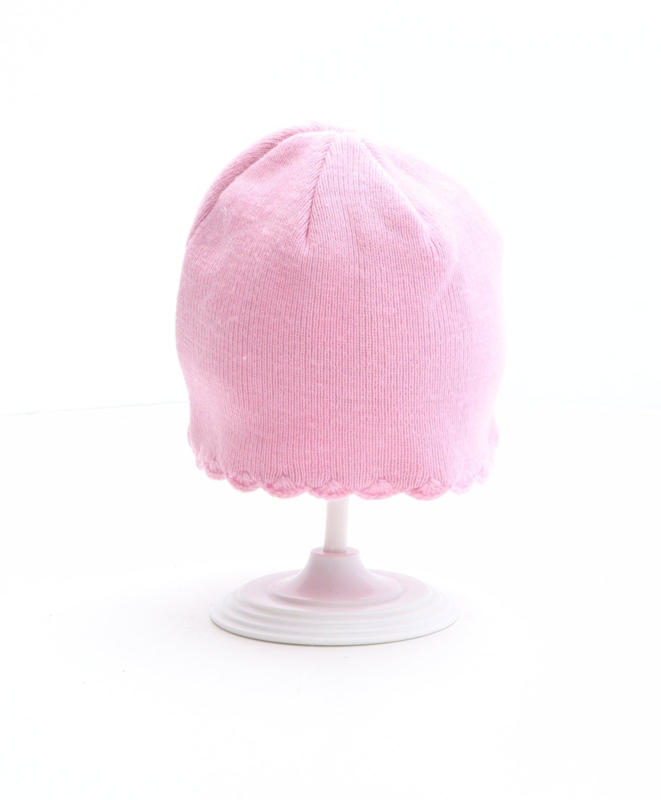 Primark Girls Pink Acrylic Beanie One Size - Cat Design