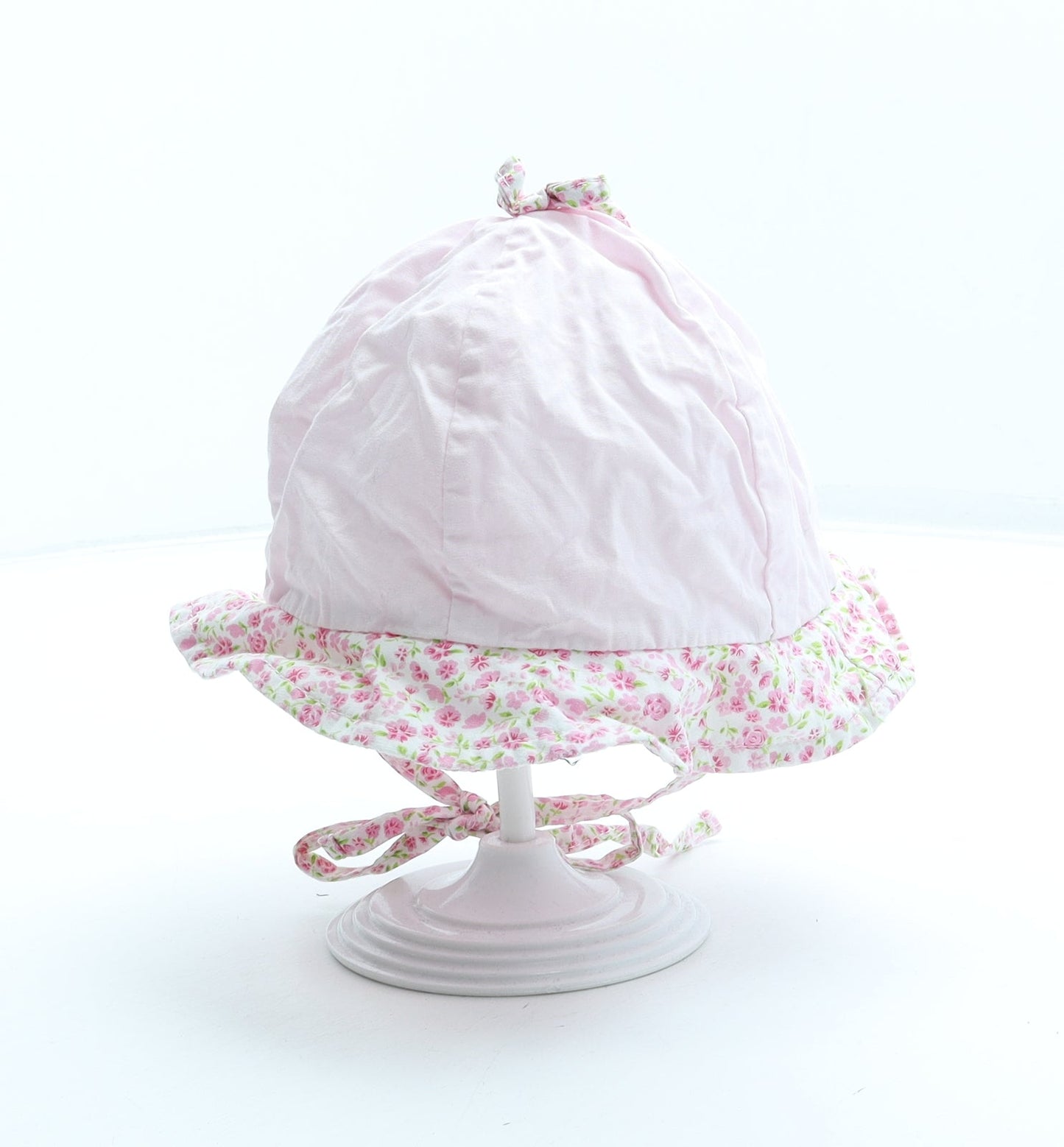 Preworn Girls Pink Floral 100% Cotton Boonie Hat Size S