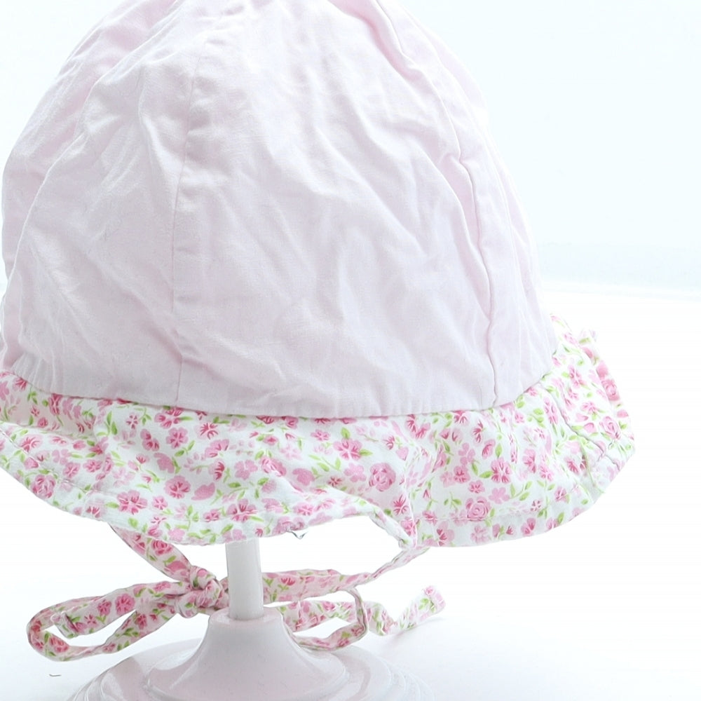 Preworn Girls Pink Floral 100% Cotton Boonie Hat Size S