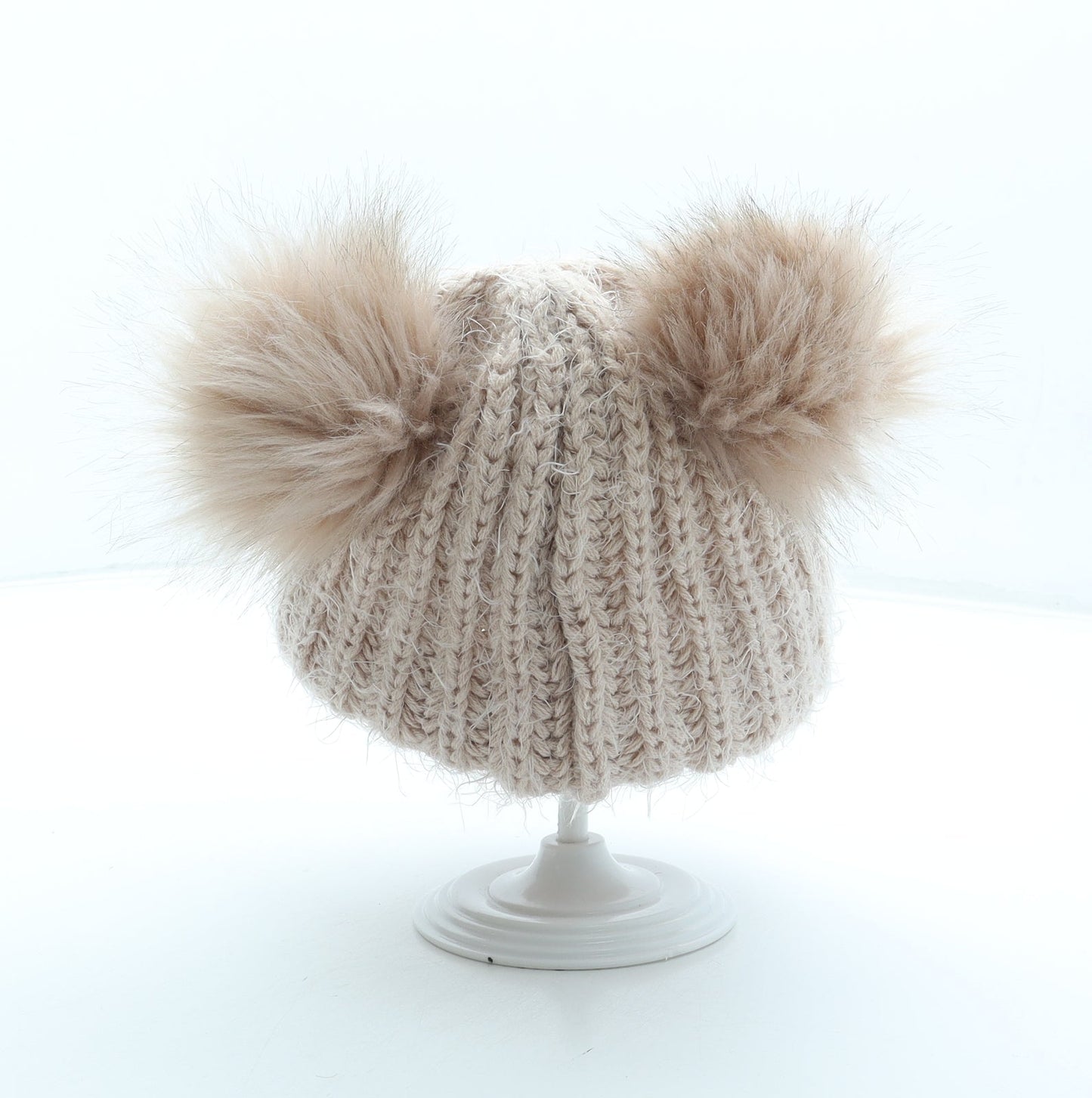 Primark Womens Pink Acrylic Bobble Hat One Size - Faux fur