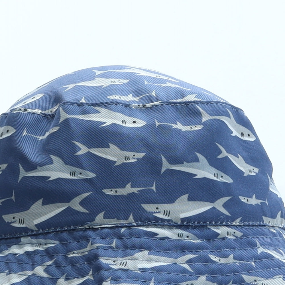 George Boys Blue Geometric 100% Cotton Bucket Hat Size S - Sharks
