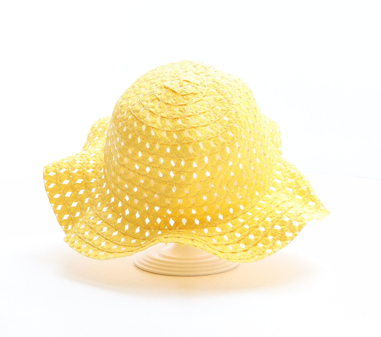 Preworn Girls Yellow Paper Sun Hat One Size