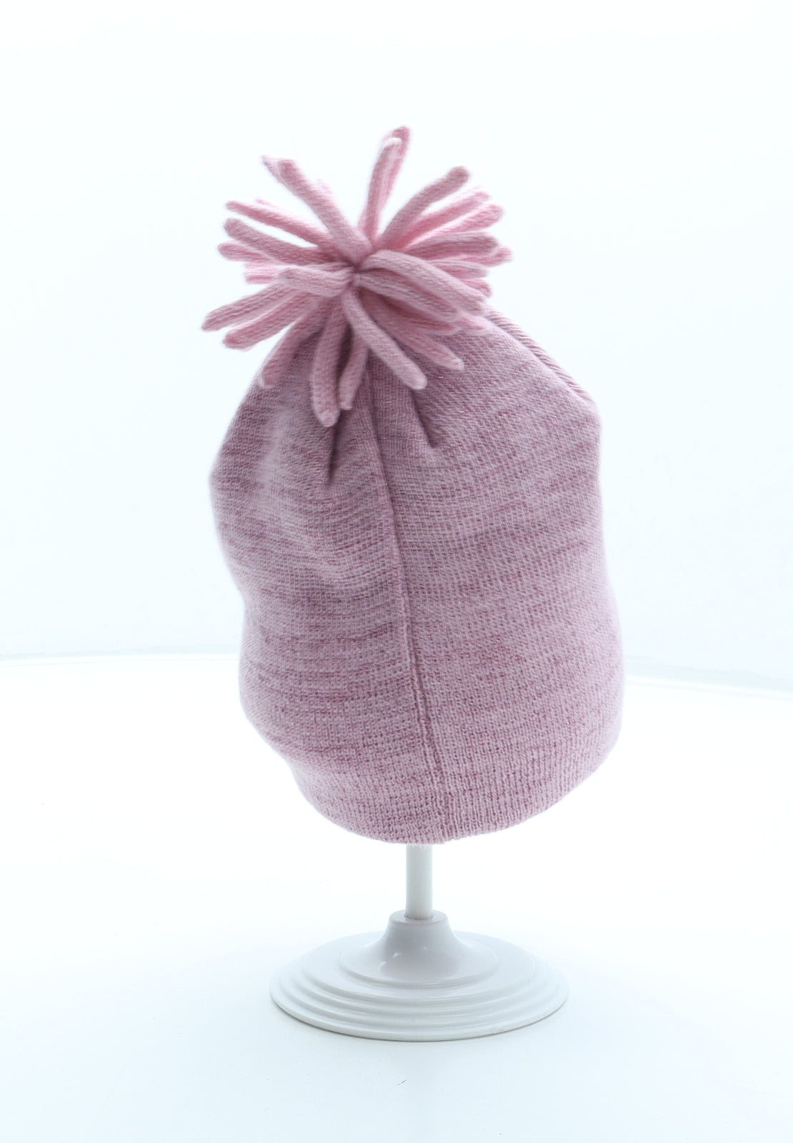 George Girls Pink Acrylic Bobble Hat Size S - Rainbow