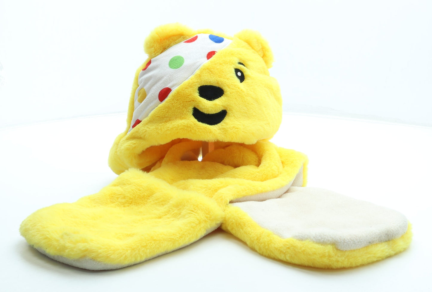 George Boys Yellow Acrylic Bonnet Size S - Pudsey Bear Children in Need