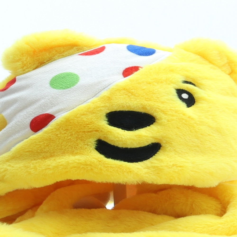 George Boys Yellow Acrylic Bonnet Size S - Pudsey Bear Children in Need