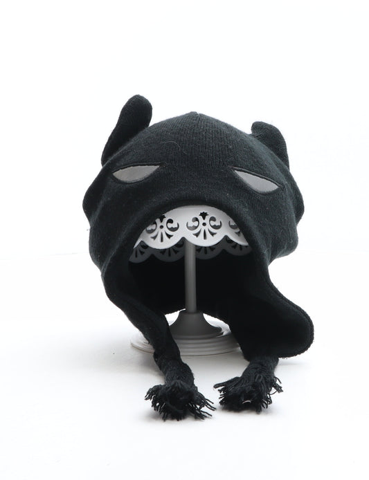 Primark Boys Black Acrylic Bonnet Size M - Batman, DC, Reflective