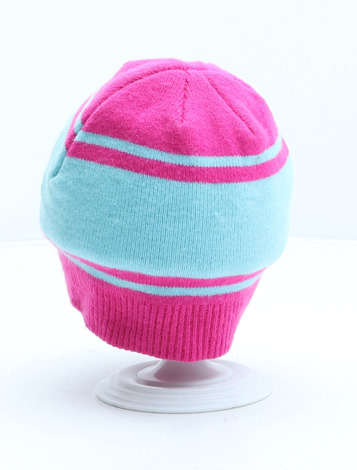 George Girls Multicoloured Striped Acrylic Beanie One Size - Minions