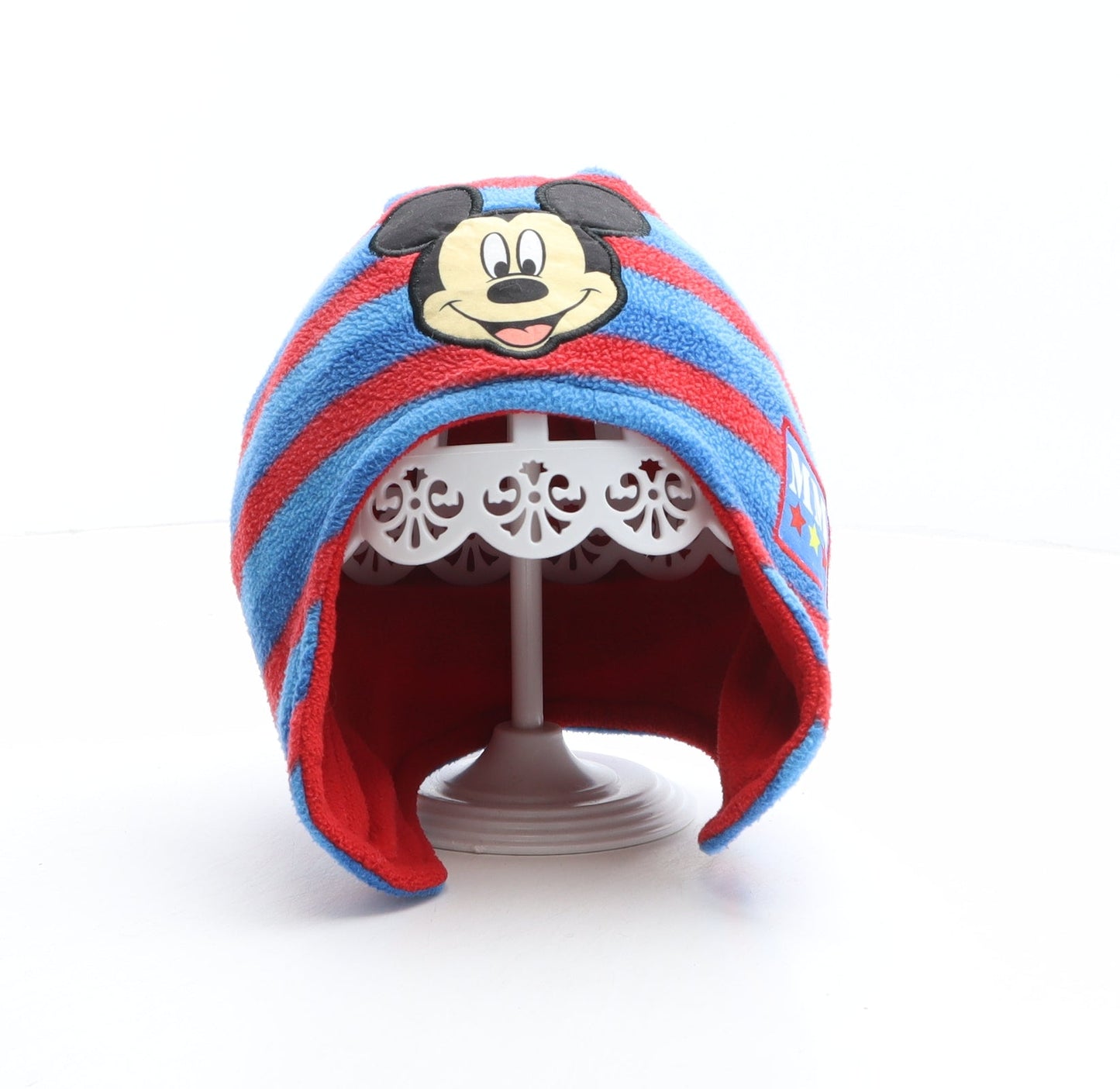 Preworn Boys Multicoloured Striped Polyester Bobble Hat One Size - Mickey Mouse
