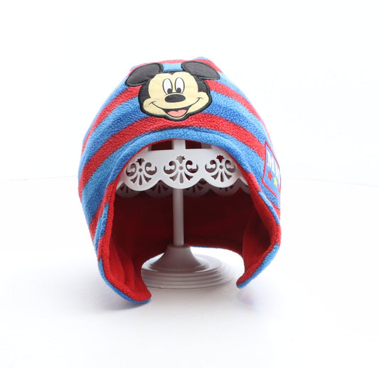 Preworn Boys Multicoloured Striped Polyester Bobble Hat One Size - Mickey Mouse