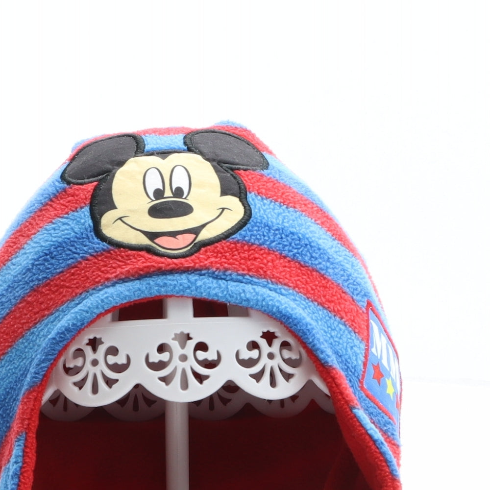 Preworn Boys Multicoloured Striped Polyester Bobble Hat One Size - Mickey Mouse