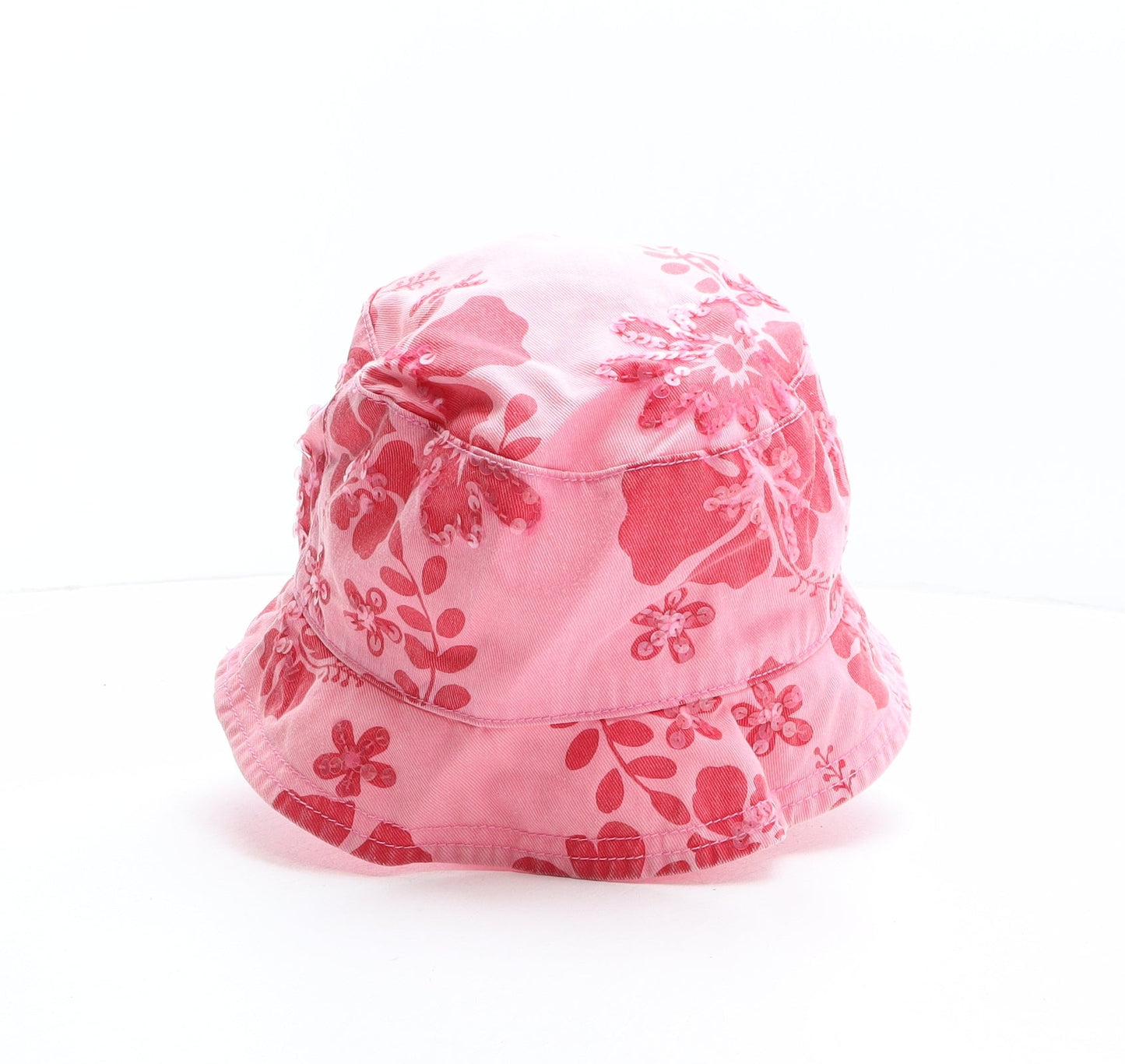 Preworn Girls Pink Floral Polyester Bucket Hat One Size