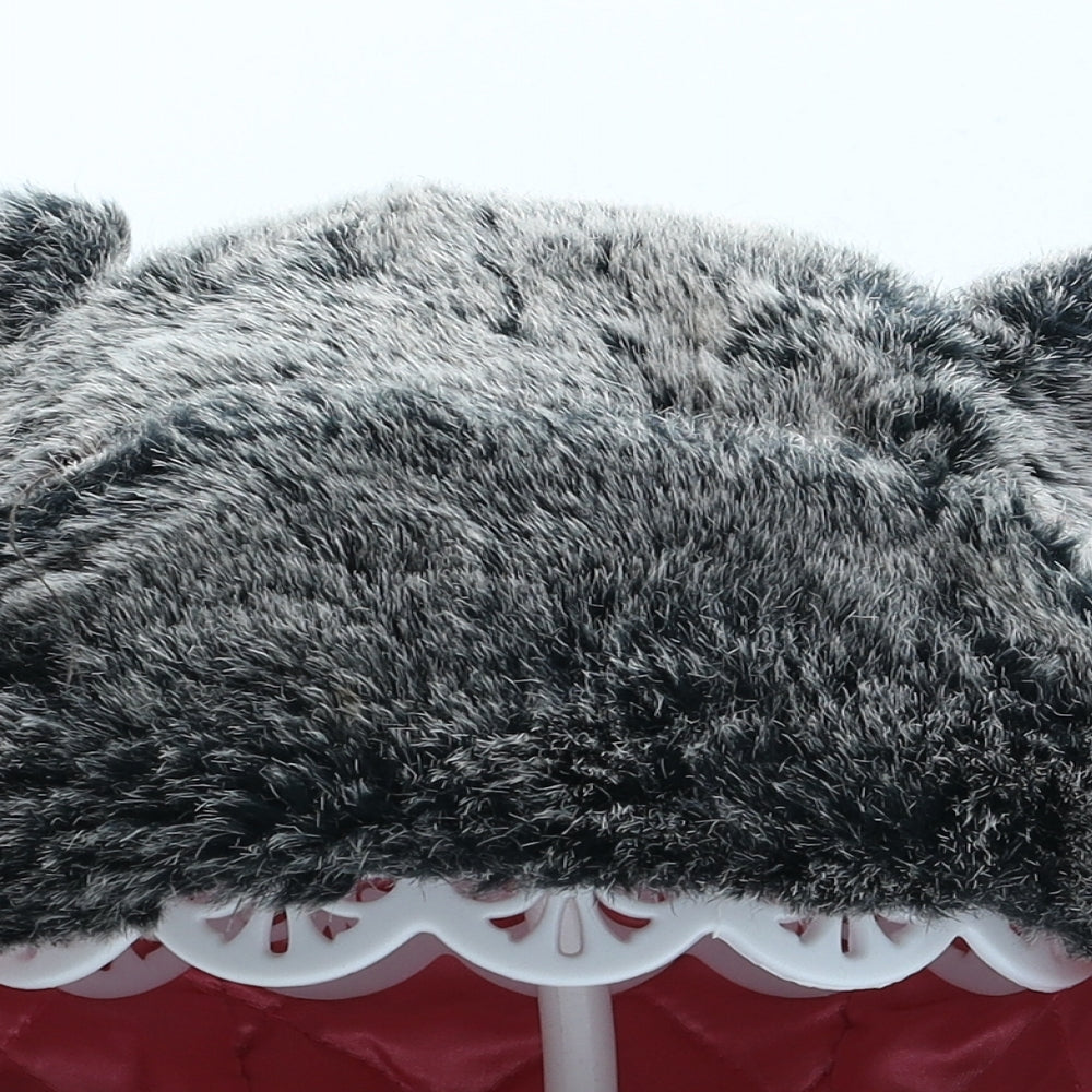 George Girls Grey Acrylic Trapper Hat One Size - Faux Fur