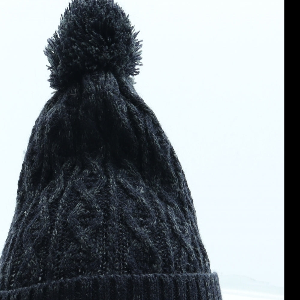 F&F Boys Blue Acrylic Bobble Hat One Size