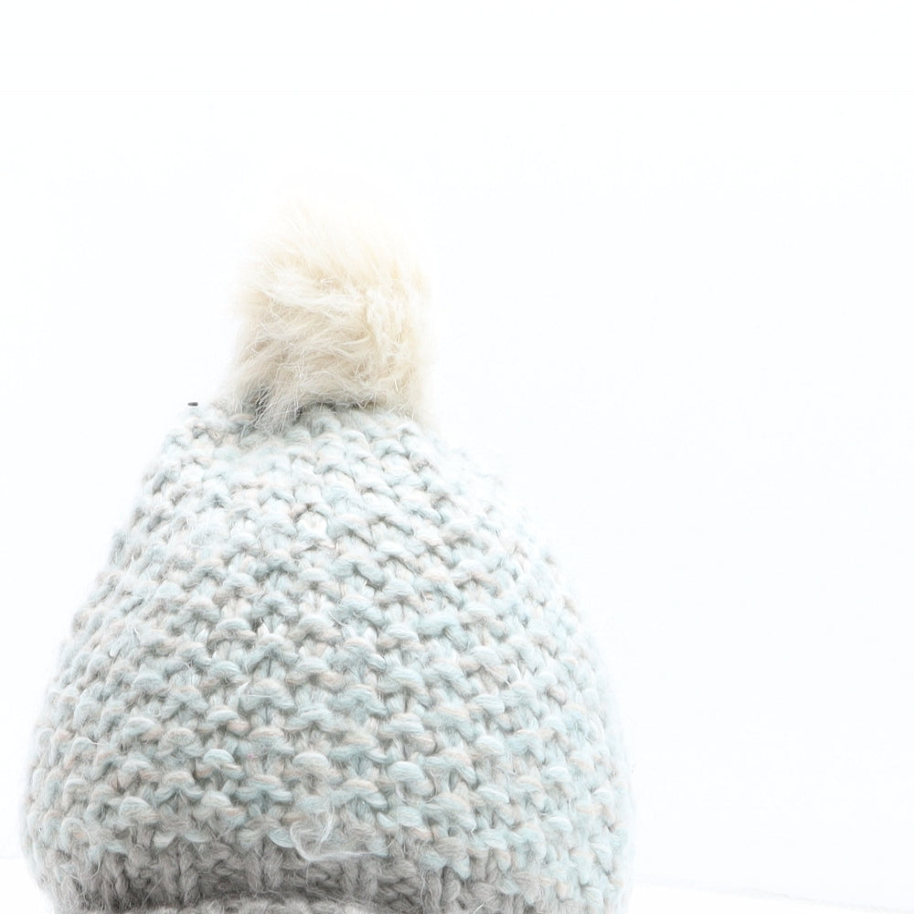 Preworn Womens Blue Acrylic Bobble Hat One Size