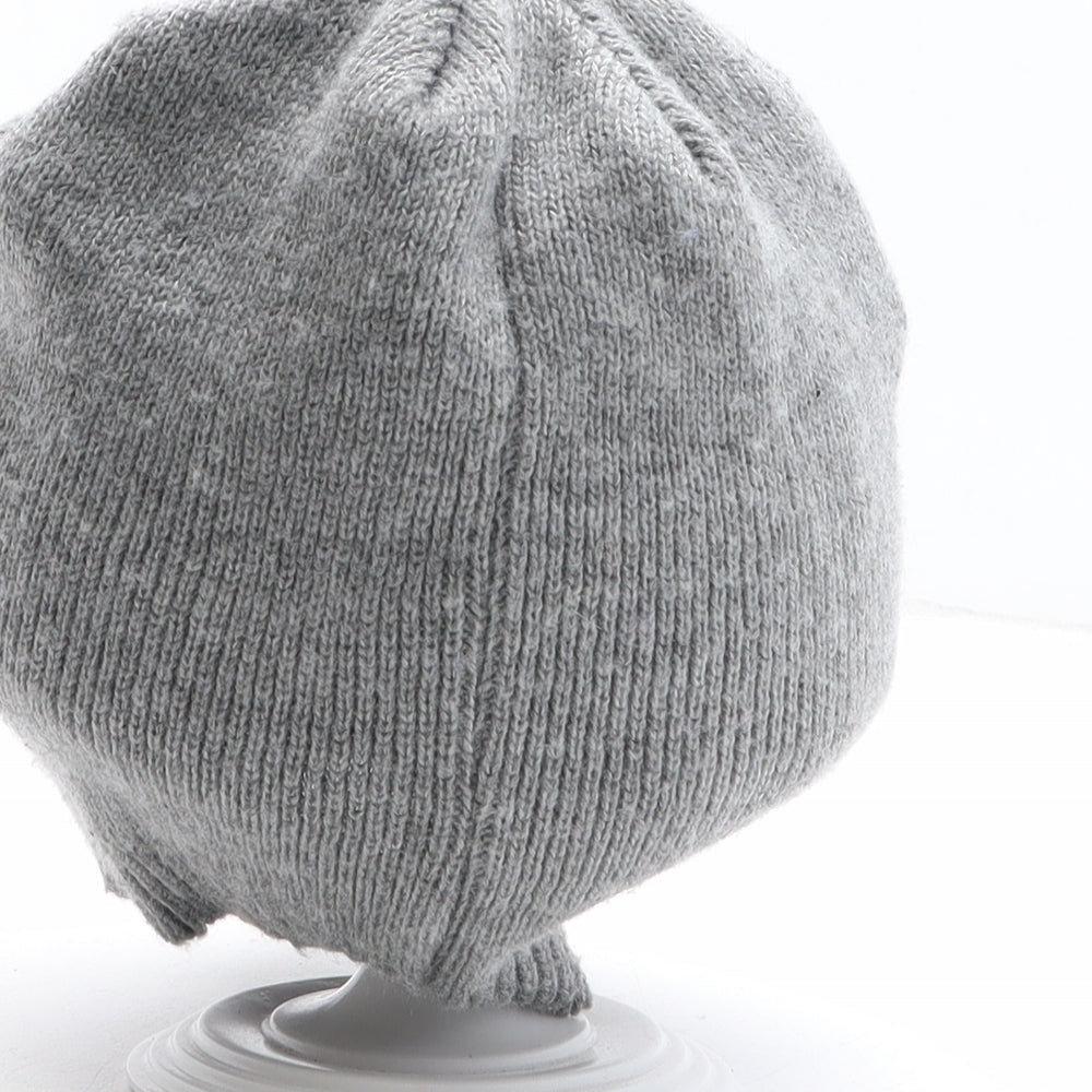 Preworn Girls Grey Acrylic Beanie One Size - Owl Design
