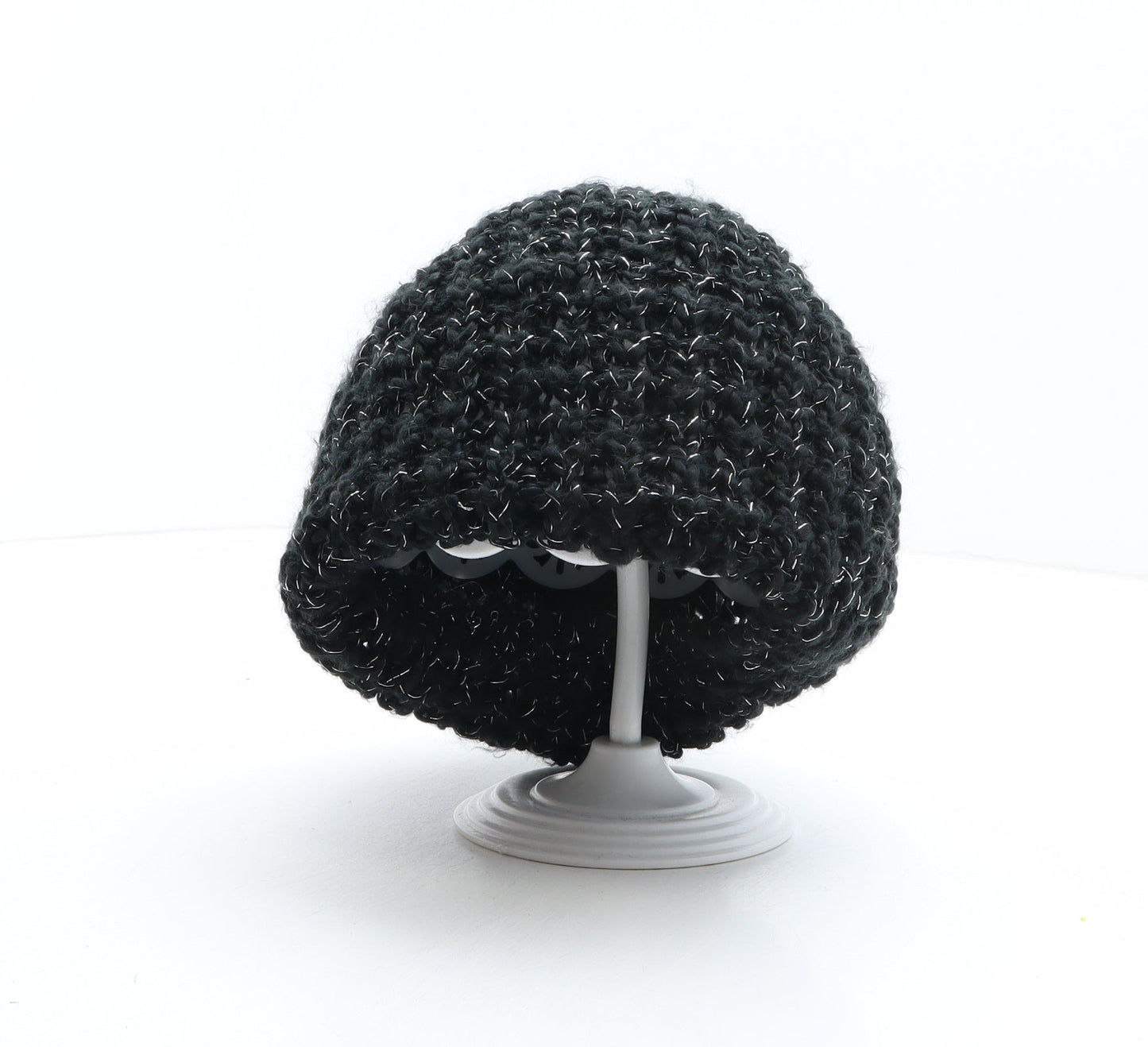 Preworn Womens Black Acrylic Beanie One Size