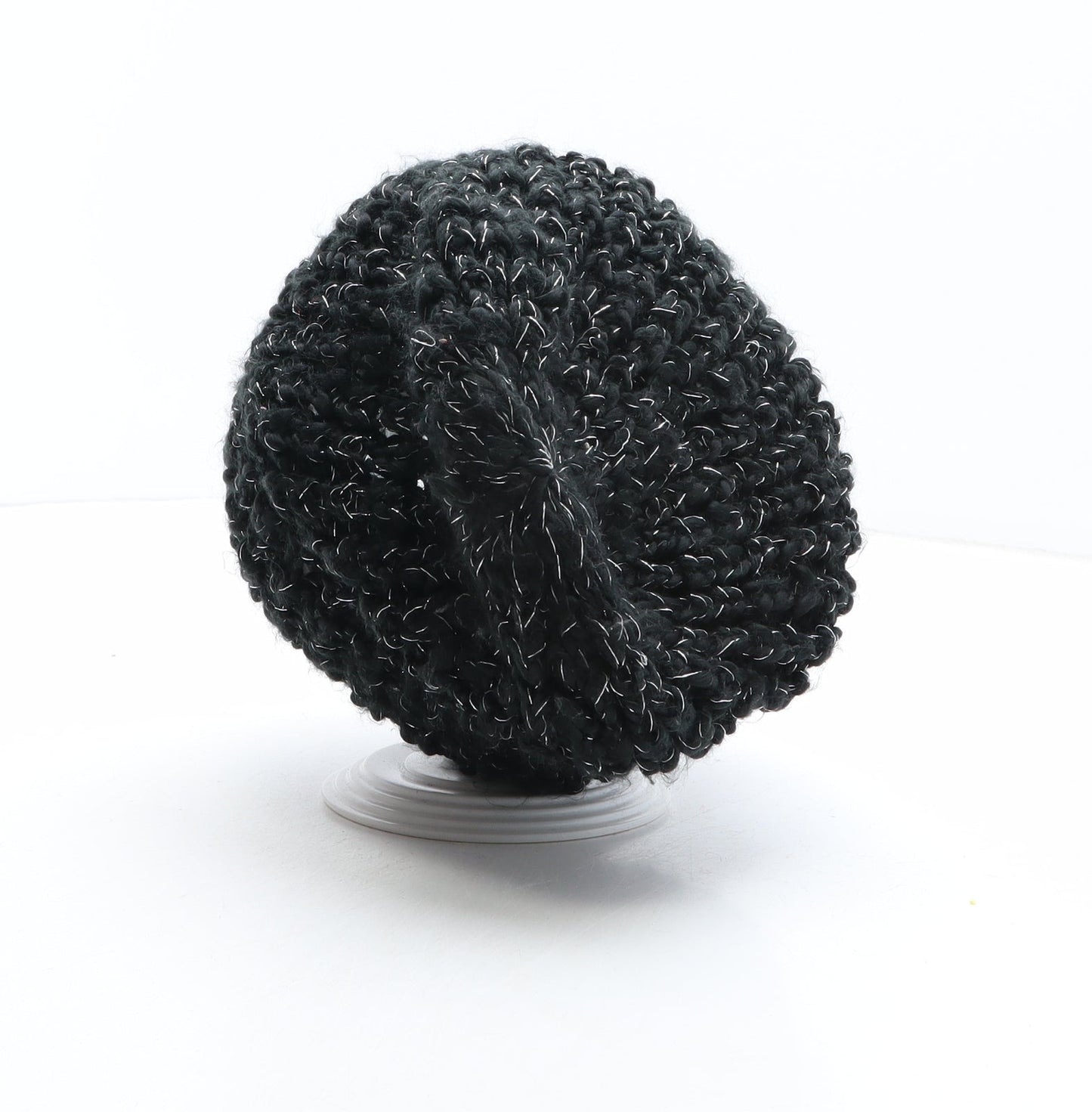 Preworn Womens Black Acrylic Beanie One Size
