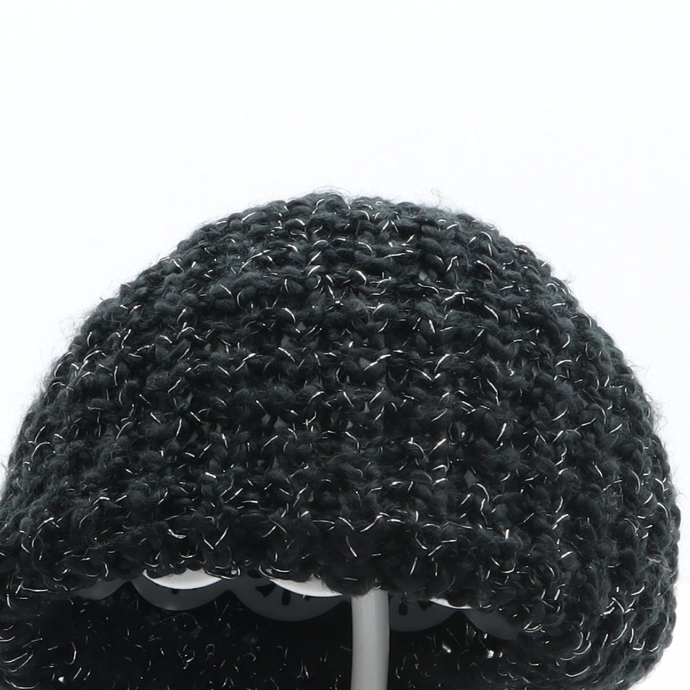 Preworn Womens Black Acrylic Beanie One Size