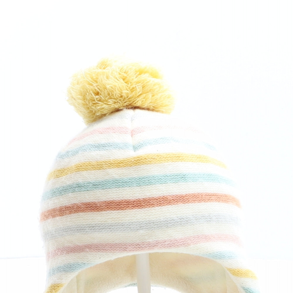 Primark Girls Multicoloured Striped Polyester Bonnet One Size
