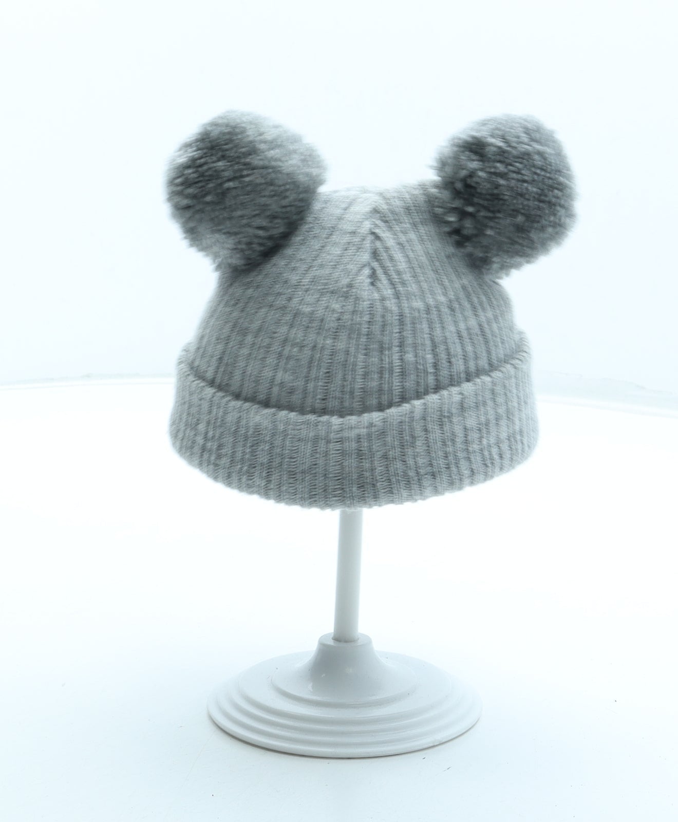 Preworn Girls Grey Acrylic Bobble Hat Size XS