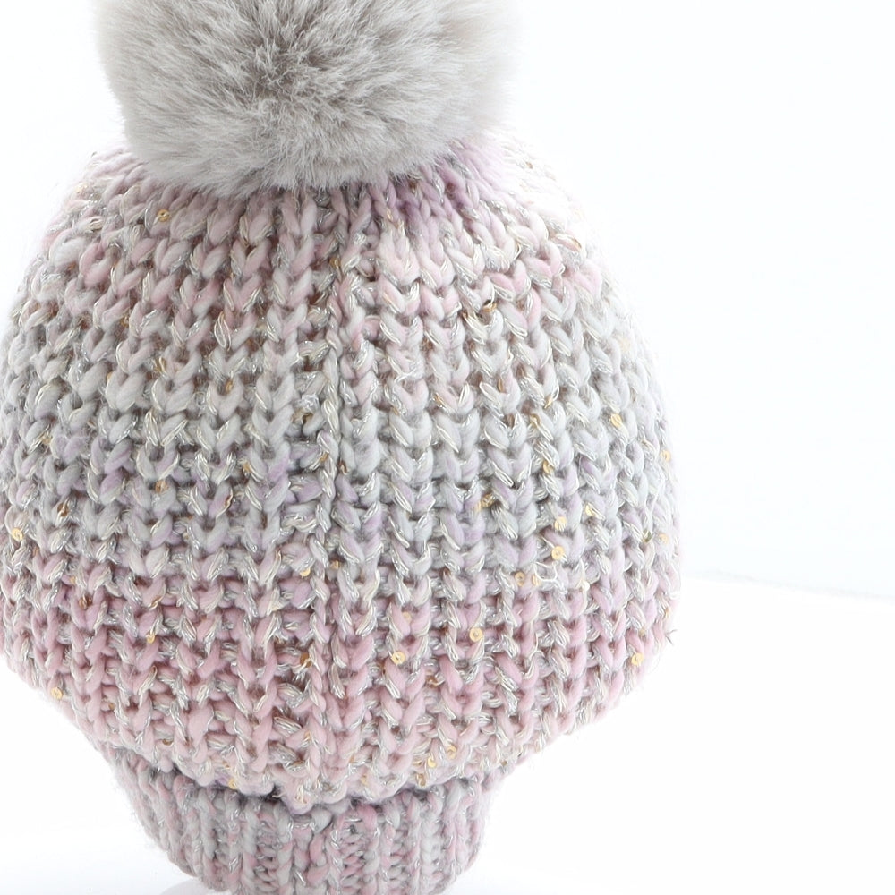 George Girls Pink Acrylic Bobble Hat One Size - Disney, Frozen, Elsa and Anna