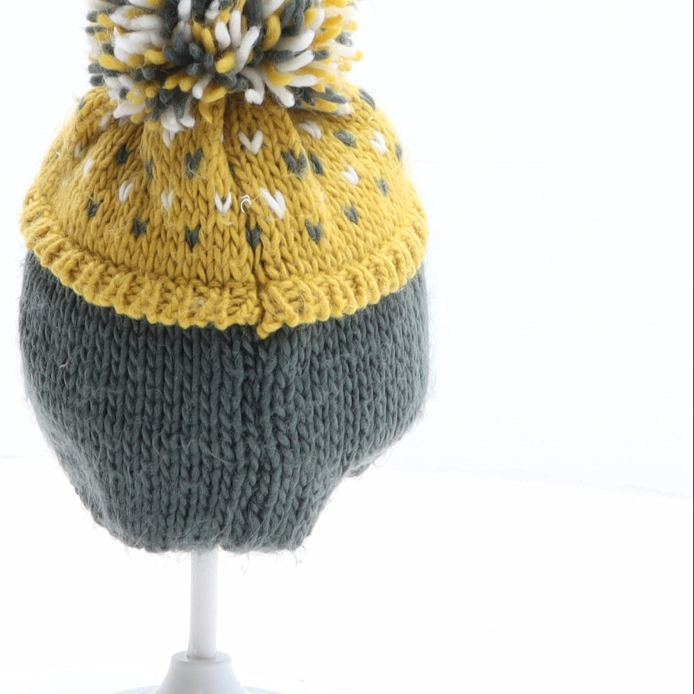 George Boys Grey Acrylic Bobble Hat One Size - Penguin Design