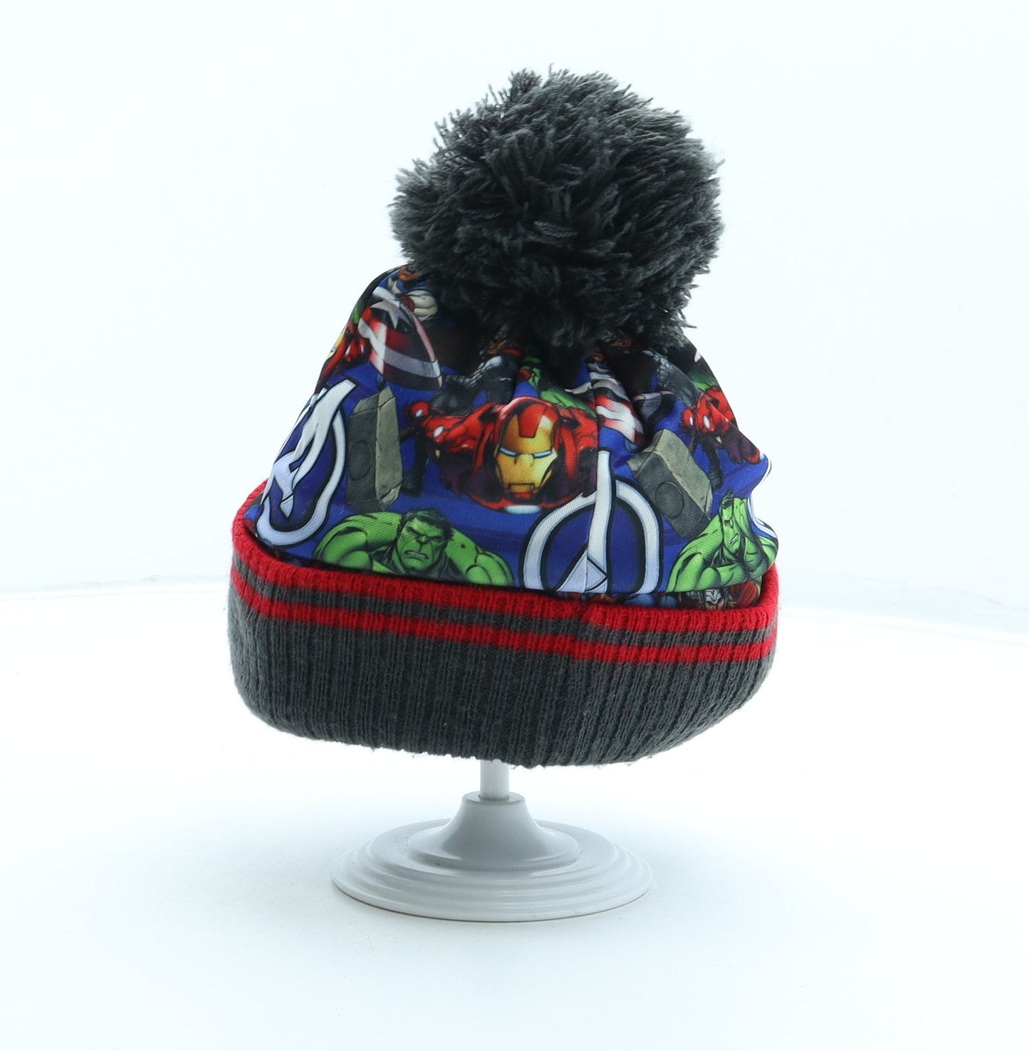 George Boys Multicoloured Geometric Acrylic Bobble Hat One Size - Marvel Avengers