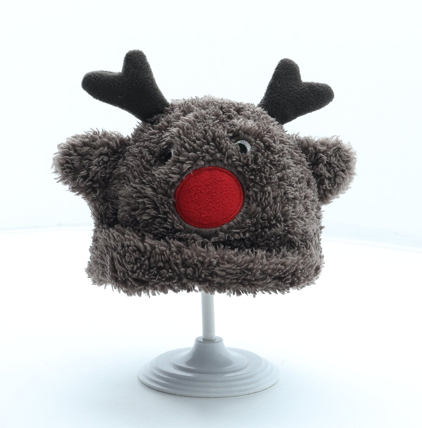 F&F Boys Brown Polyester Beanie One Size - Reindeer Size 0-6 Months