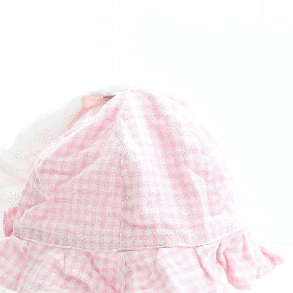 George Girls Pink Check Viscose Bucket Hat One Size - Size 12-18 months, Two pack