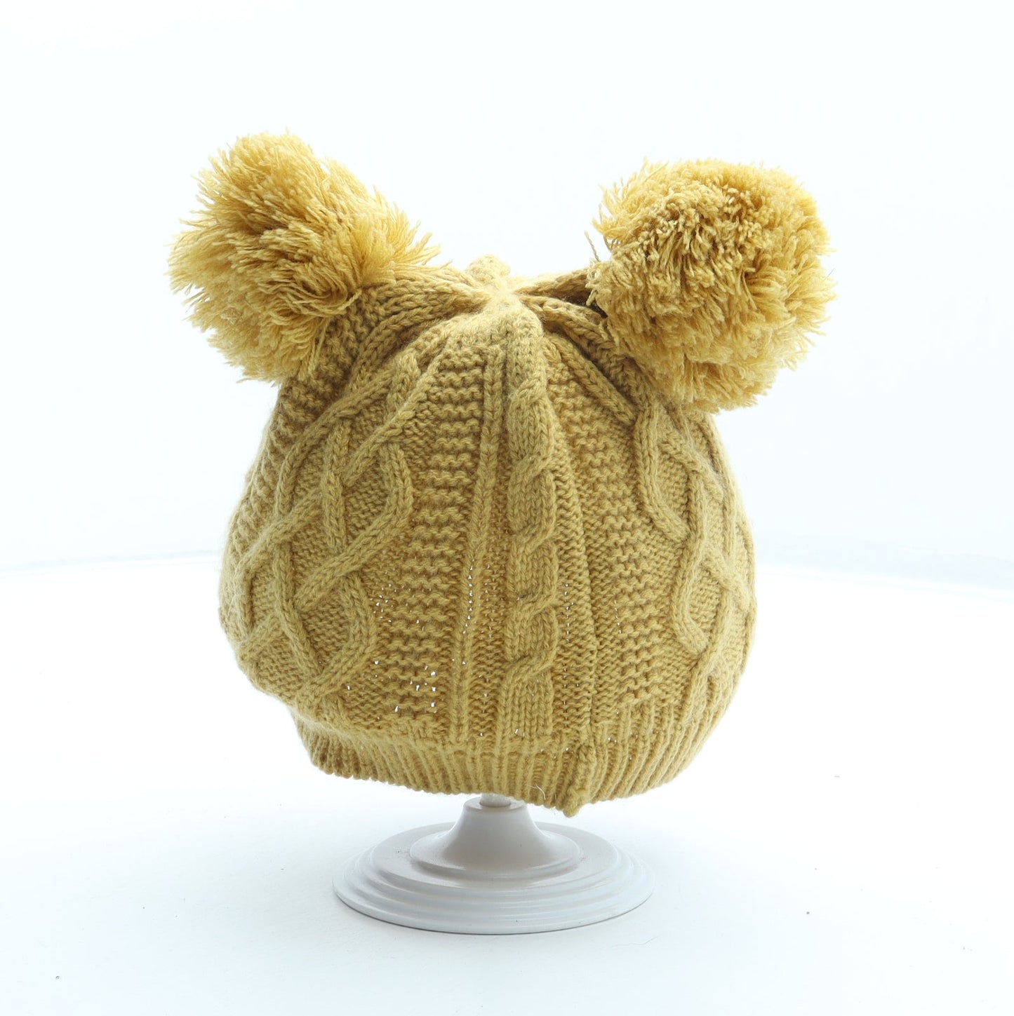 George Womens Yellow Acrylic Bobble Hat One Size - Size 3-6 Years