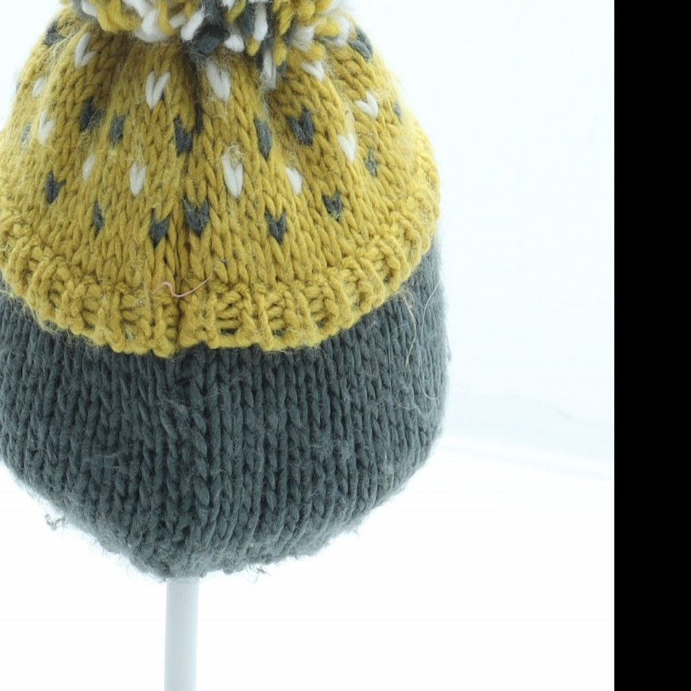 George Boys Grey Acrylic Bobble Hat Size S - Penguin