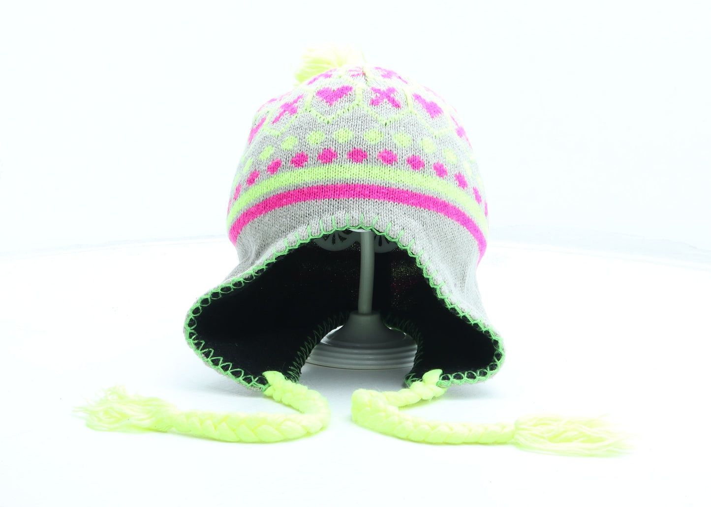 Preworn Girls Multicoloured Geometric Acetate Beanie Size S