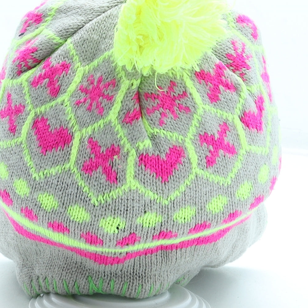 Preworn Girls Multicoloured Geometric Acetate Beanie Size S