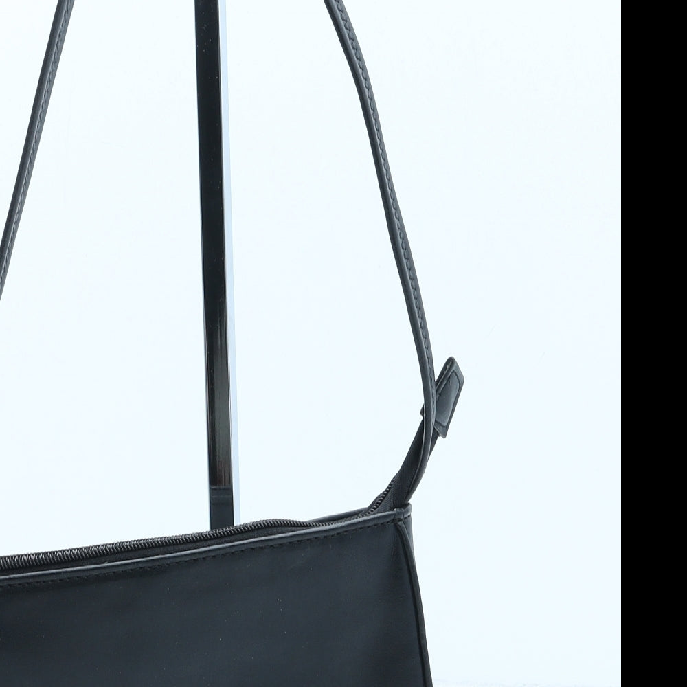 Preworn Womens Black Polyurethane Top Handle Bag Size Small