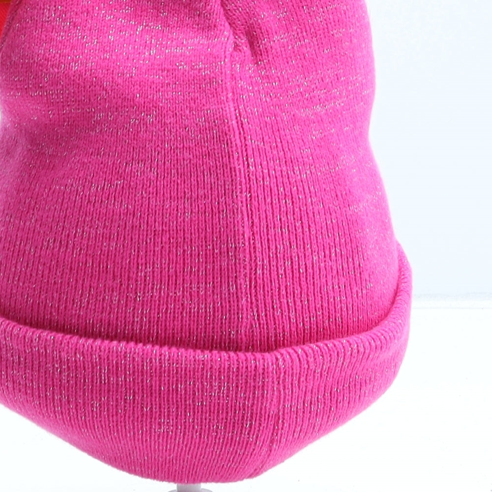 Preworn Girls Pink Acrylic Beanie One Size