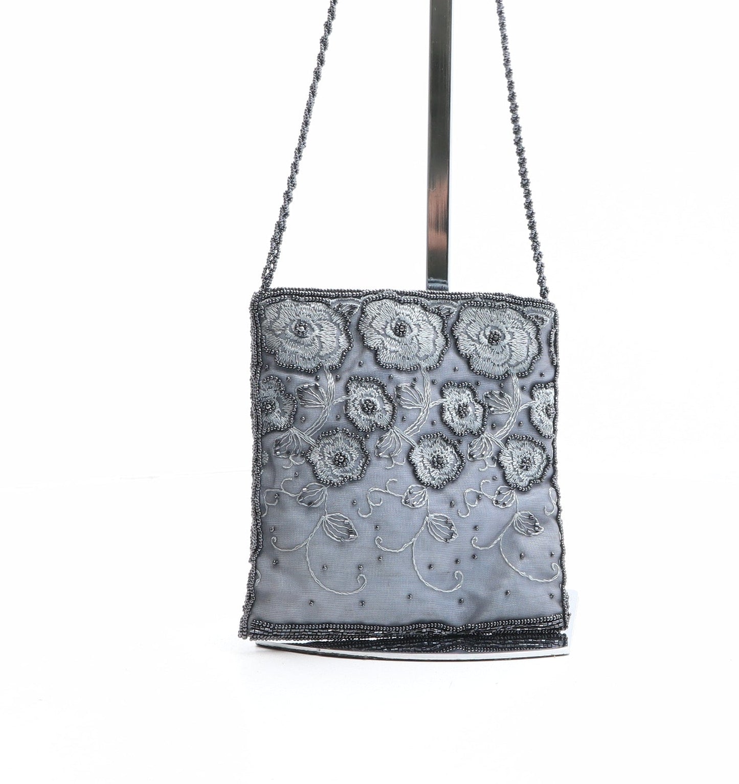 Preworn Womens Grey Polyester Crossbody Size Mini