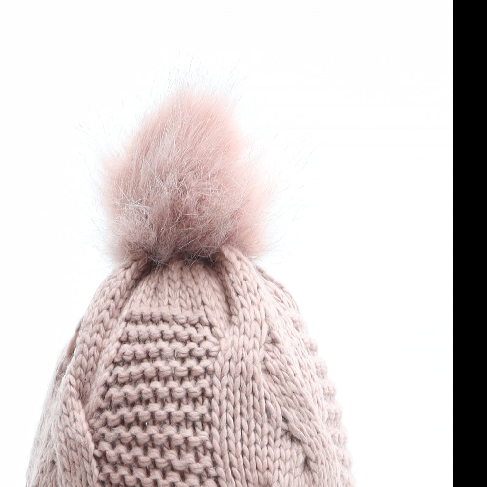 Primark Womens Pink Acrylic Bobble Hat One Size