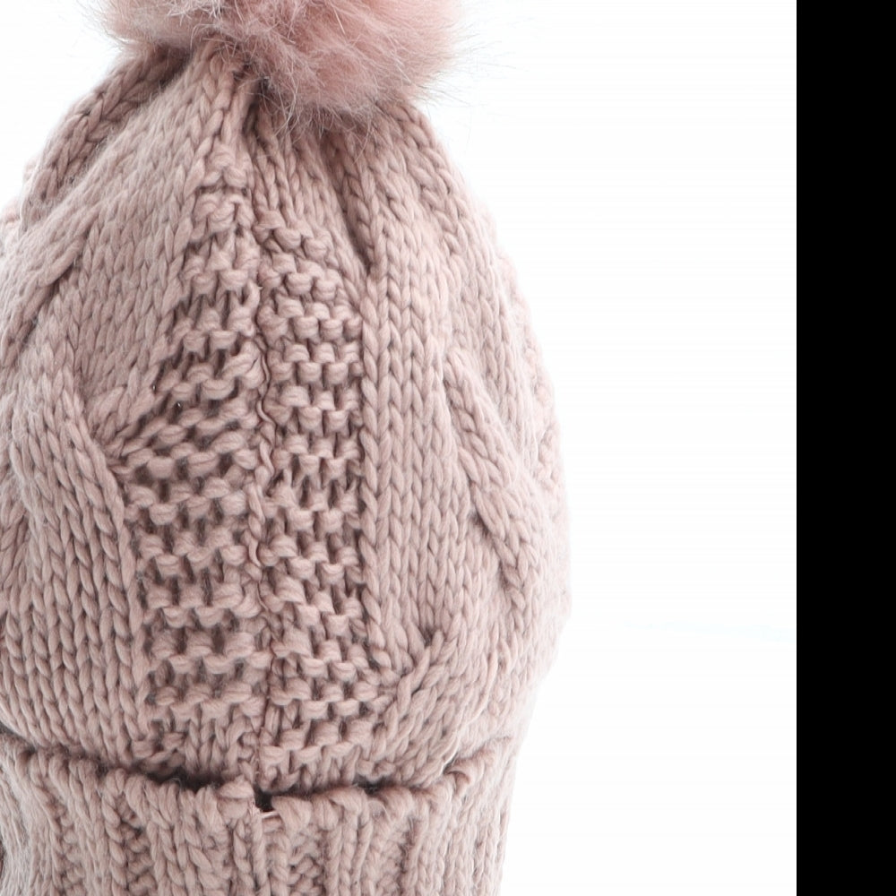 Primark Womens Pink Acrylic Bobble Hat One Size