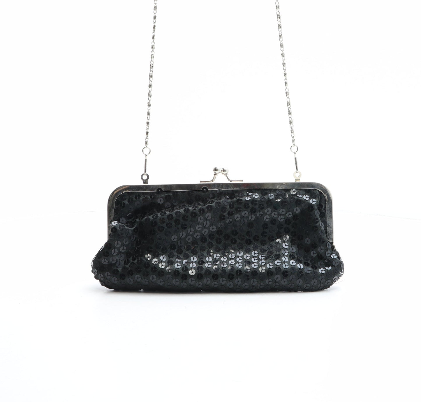 Preworn Womens Black Polyester Clutch Size Small