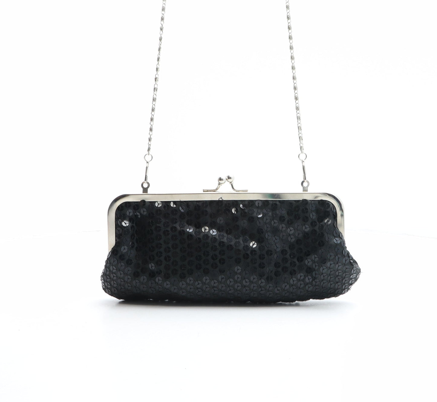 Preworn Womens Black Polyester Clutch Size Small
