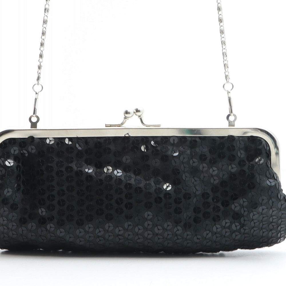 Preworn Womens Black Polyester Clutch Size Small