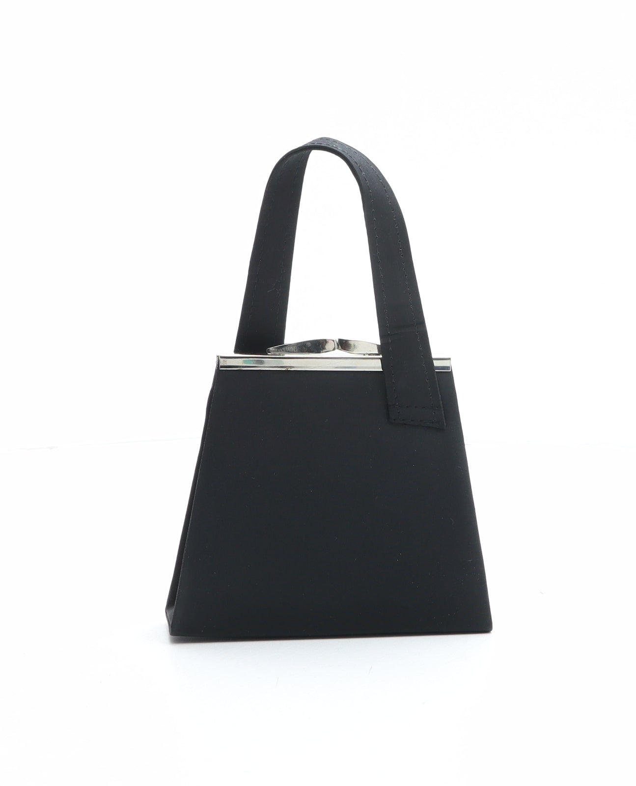 Preworn Womens Black Polyester Top Handle Bag Size Micro