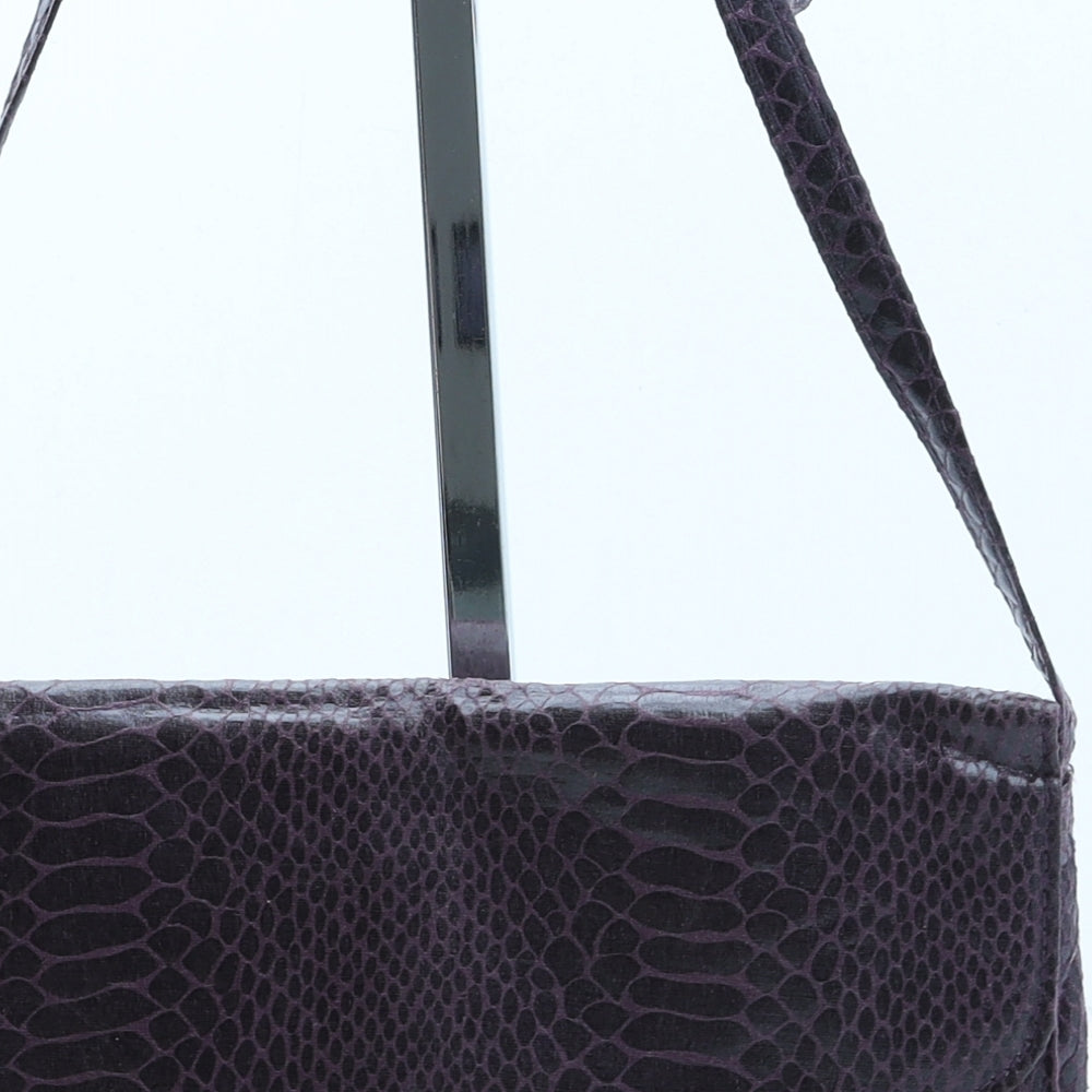 Preworn Womens Purple Polyester Crossbody Size Small - Snake Print