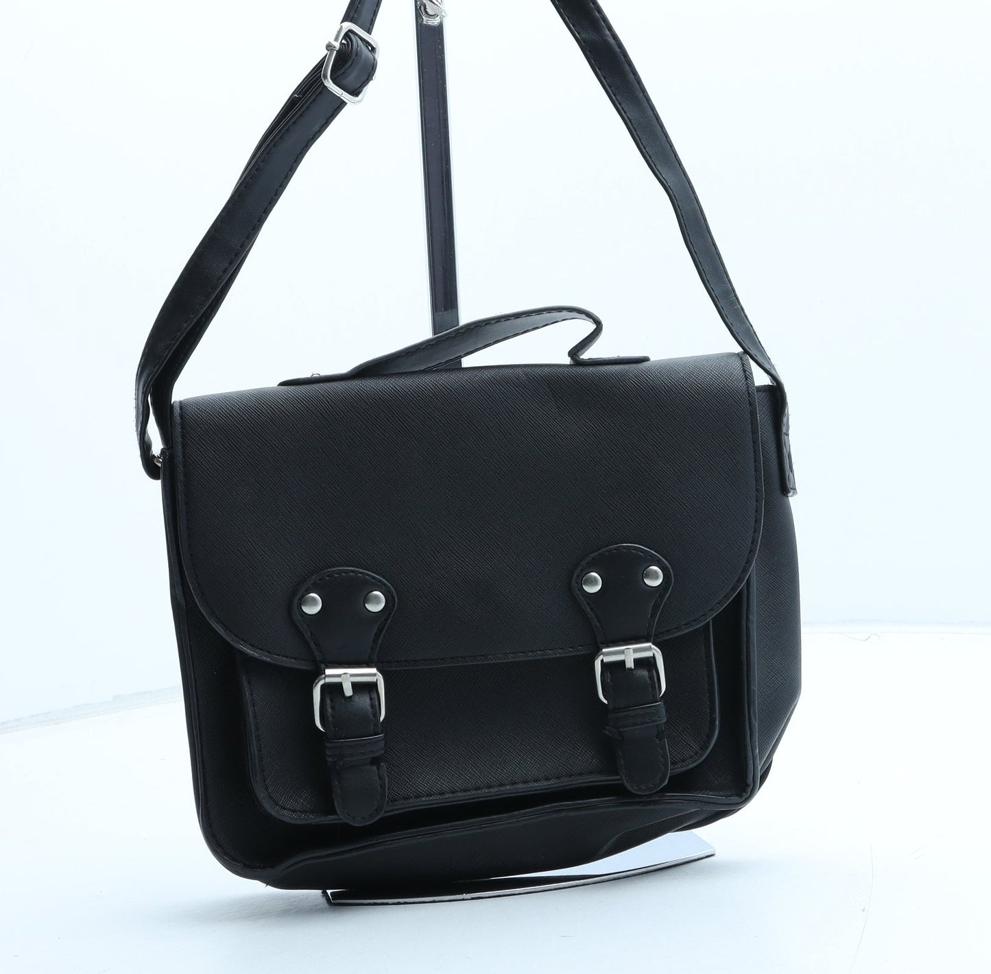 Atmosphere Womens Black Polyurethane Crossbody Size Small