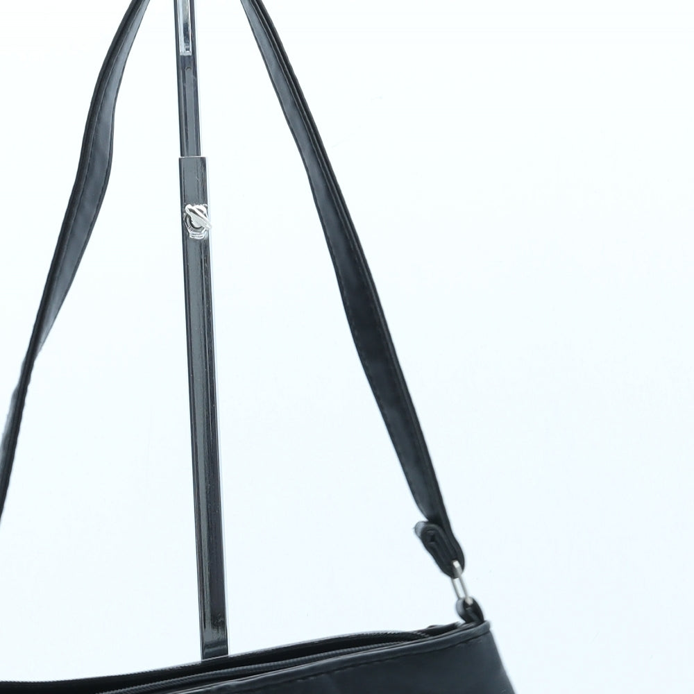 Preworn Womens Black Polyurethane Top Handle Bag Size Small