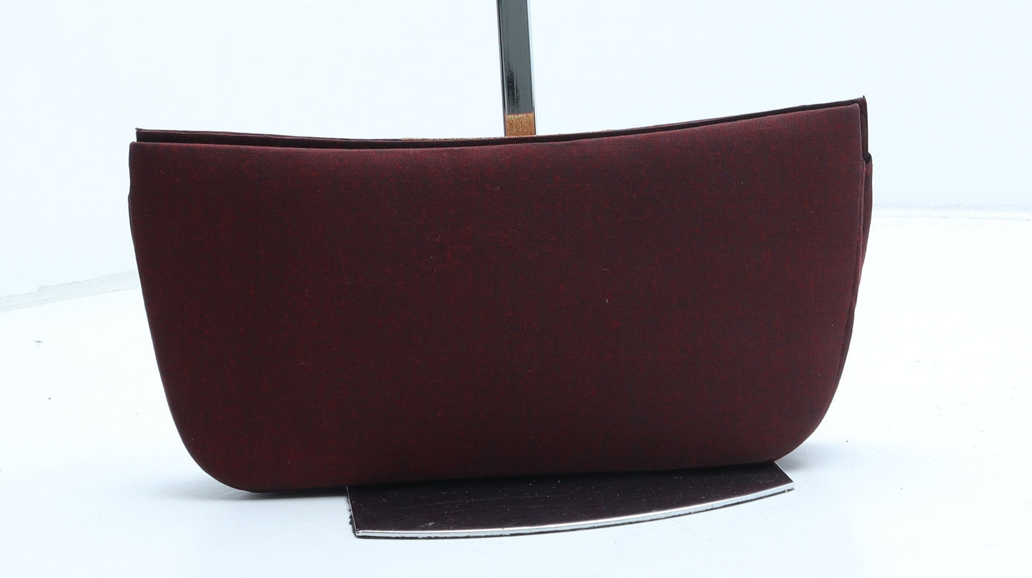 Preworn Womens Red Geometric Polyester Clutch Size Small