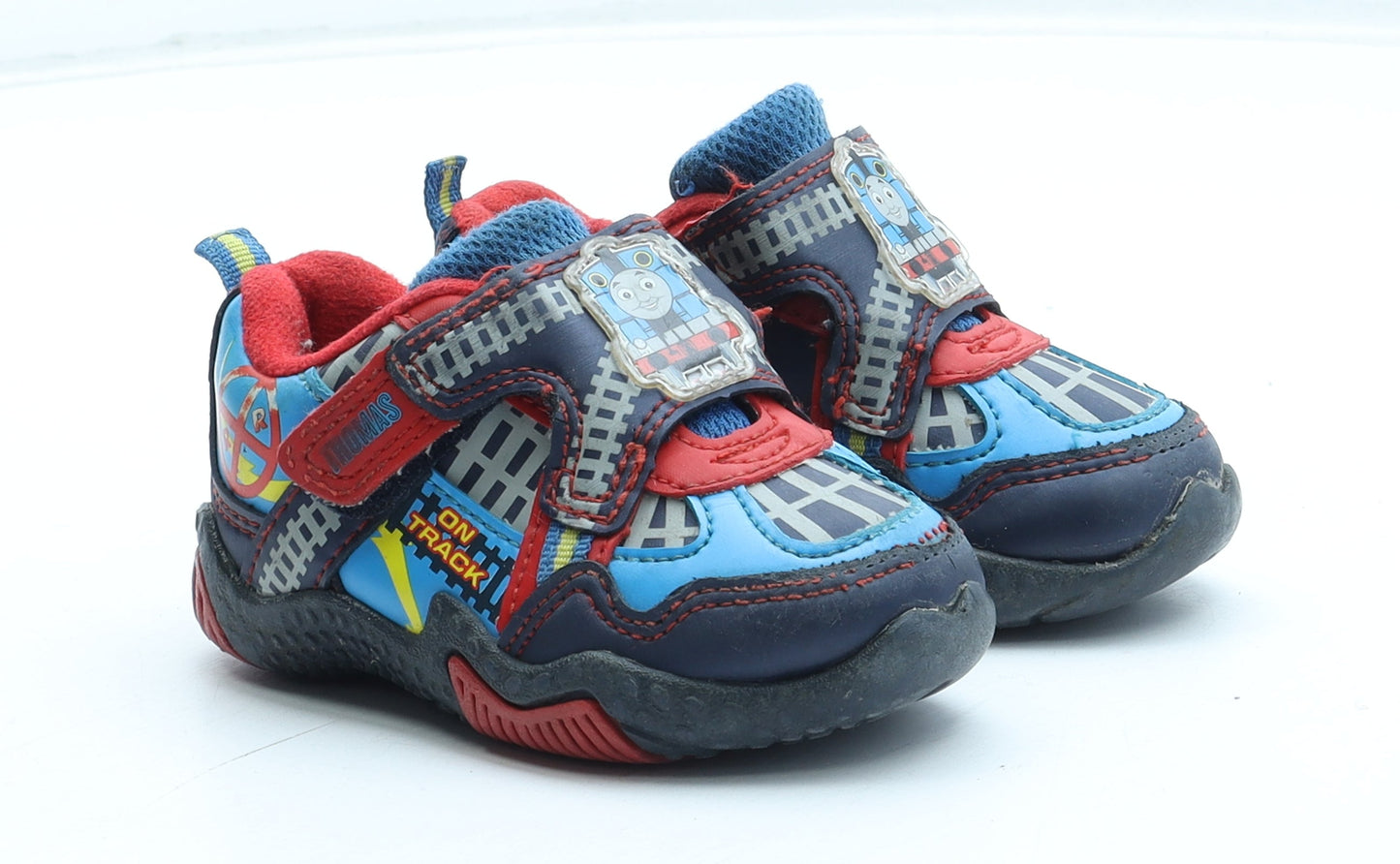 Preworn Boys Multicoloured Geometric Polyester Trainer UK 4 - Thomas The Tank Engine