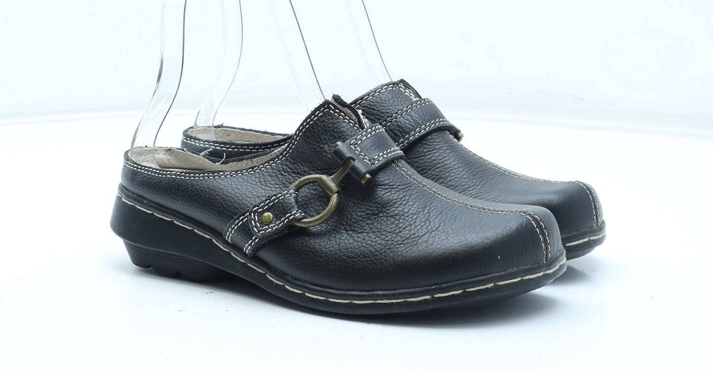 Gluv Your Feet Womens Black Leather Slip On Flat UK