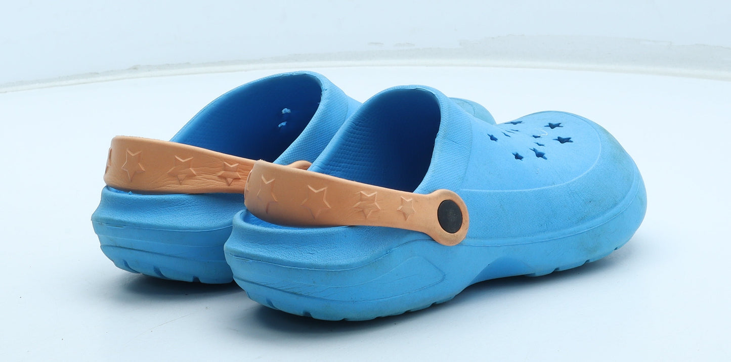 Preworn Boys Blue Rubber Clog Sandal UK 1.5 33 - Star Detail