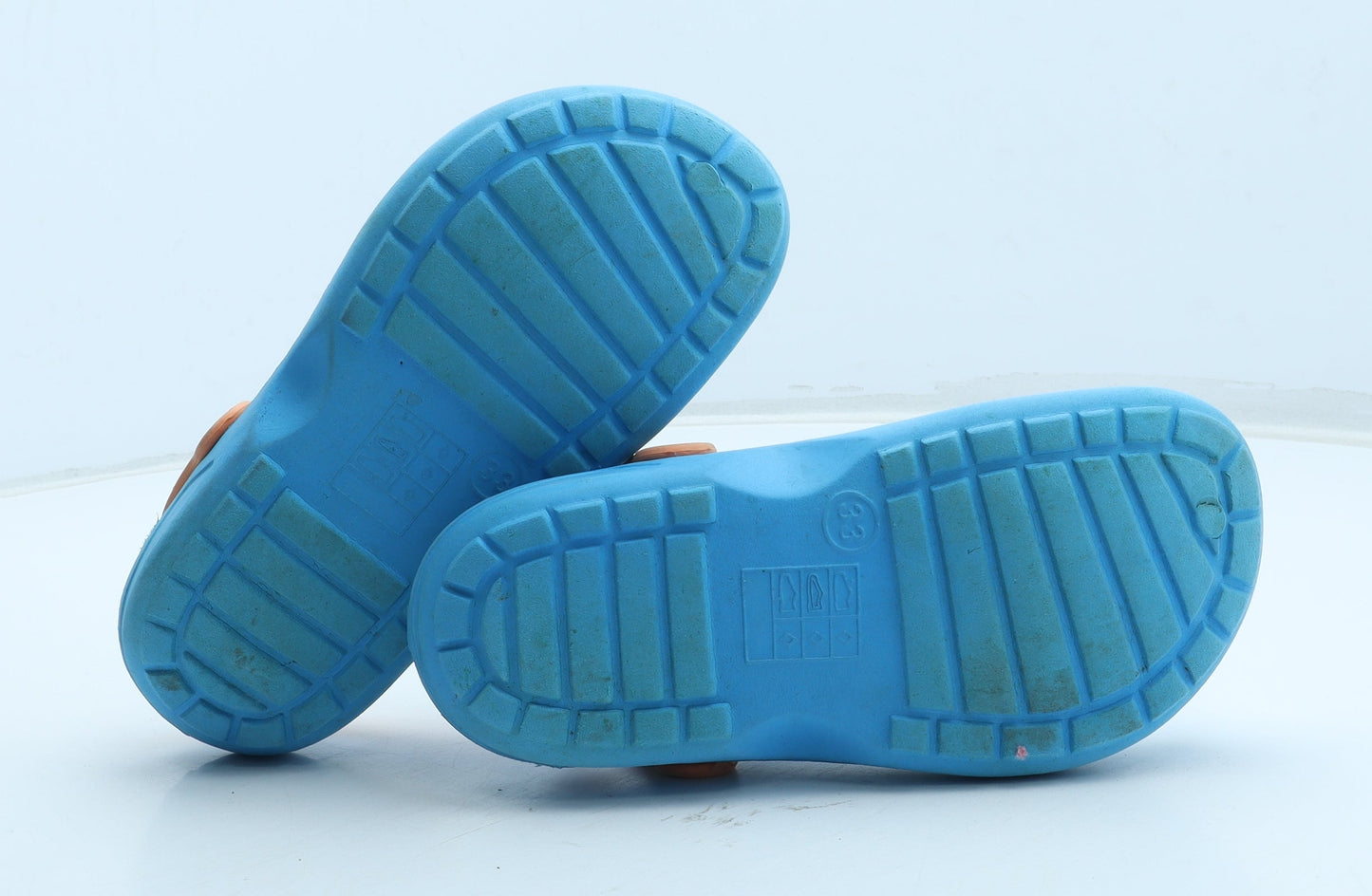 Preworn Boys Blue Rubber Clog Sandal UK 1.5 33 - Star Detail